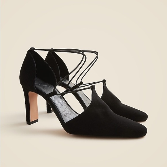 J Crew used Made-in-Spain Jules cross-strap pumps in suede CE820